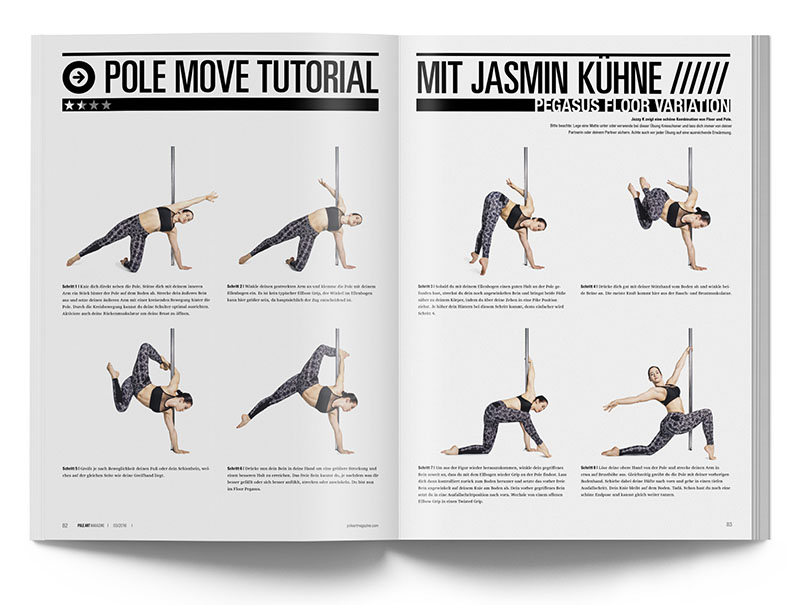 Pole Art Magazine Nr. 7 - Pole Dance Tutorial: Pegasus Floor Variation mit Jazzy K