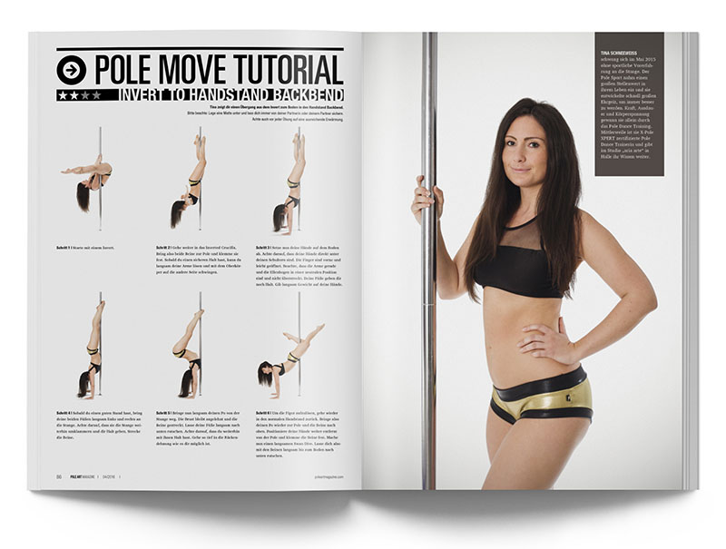 Pole Art Magazine Nr. 8 - Pole Dance Tutorial: Invert to Handstand Backbend mit Tina