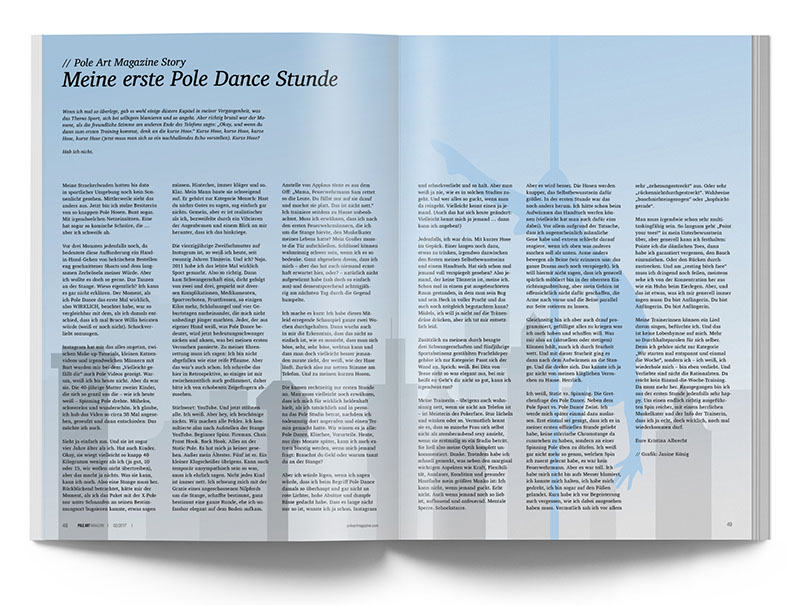 Pole Art Magazine Nr. 10 - Meine erste Pole Dance Stunde