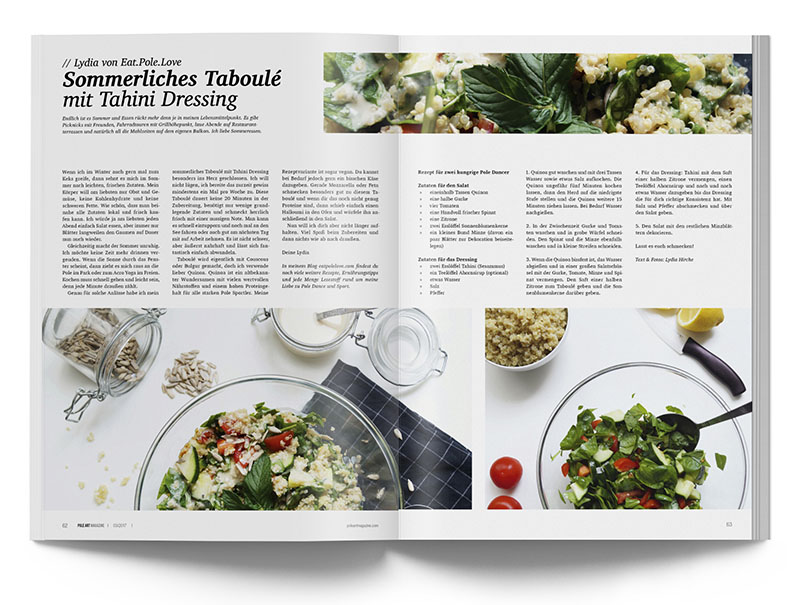 Pole Art Magazine Nr. 11 - Lydia von Eat.Pole.Love: Sommerliches Taboulé mit Tahini Dressing