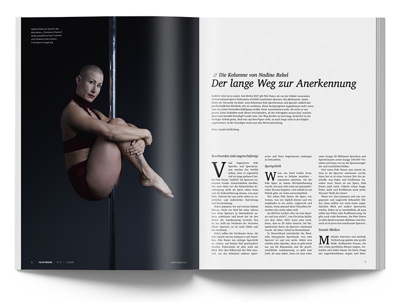 Pole Art Magazine Nr. 13 - Die Kolumne von Nadine Rebel: Der lange Weg zur Anerkennung