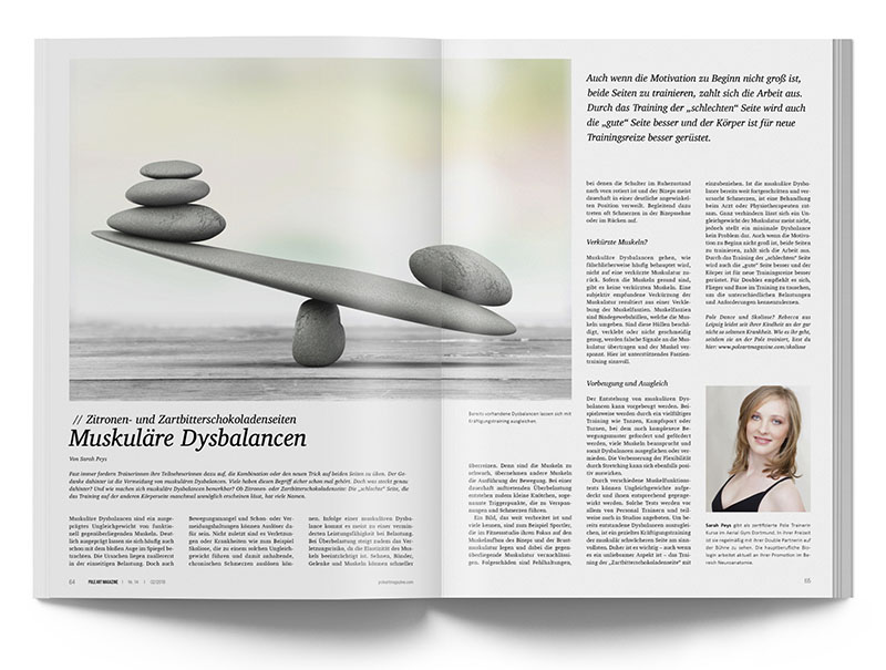 Pole Art Magazine Nr. 14 - Muskuläre Dysbalancen: Zitronen- und Zartbitterschokoladenseiten