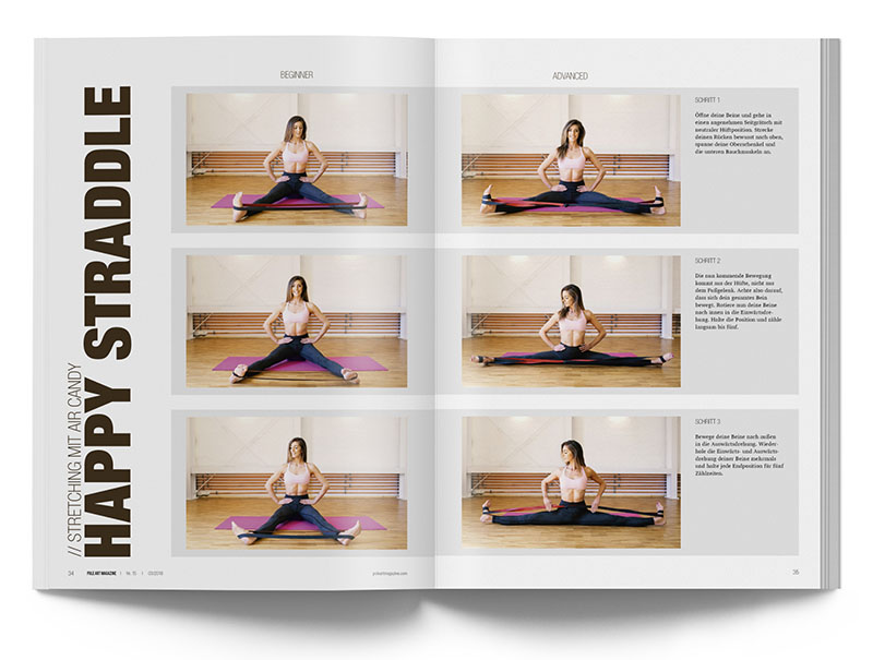 Pole Art Magazine Nr. 15 - Fußstretching-Tutorial: Happy Straddle mit Air Candy