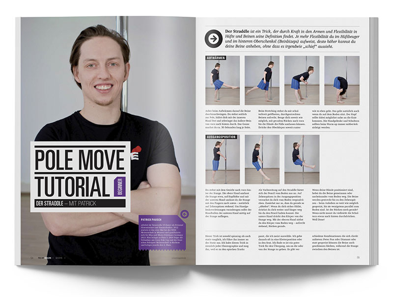 Pole Art Magazine Nr. 2 - Pole Dance Tutorial: Straddle mit Patrik Pausch