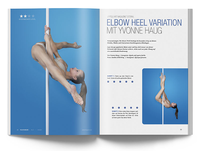 Pole Art Magazine Nr. 21 - Pole Dance Tutorial: Elbow Heel Variation mit Yvonne Haug