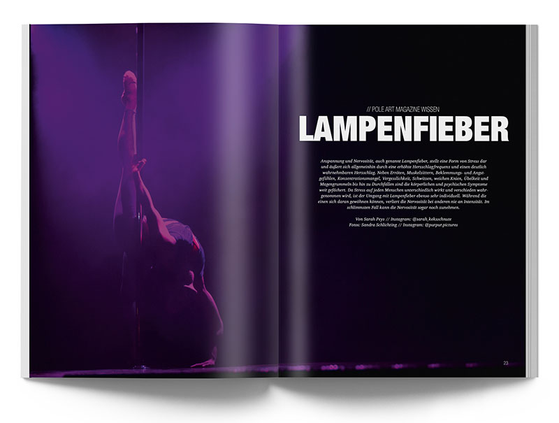 Pole Art Magazine Nr. 23 - Sarah Peys: Lampenfieber