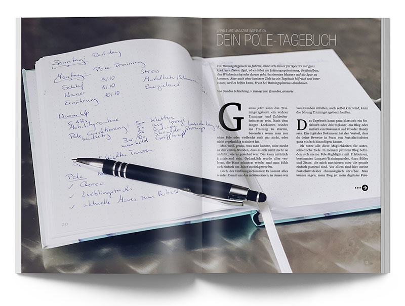Pole Art Magazine Nr. 26 - Inspiration: Dein Pole-Tagebuch