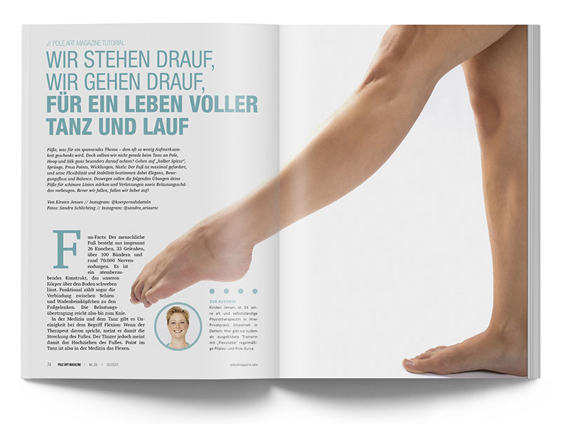 Pole Art Magazine Nr. 26 - Tutorial: Fußübungen mit Kirsten Jensen