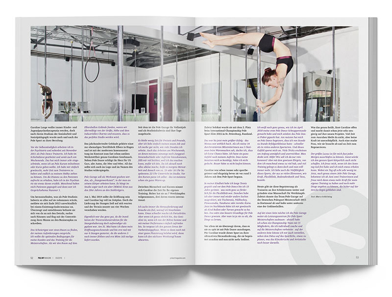 Pole Art Magazine Nr. 3 - Caroline Lange: Es ist nie zu spät mit Pole Dance anzufangen