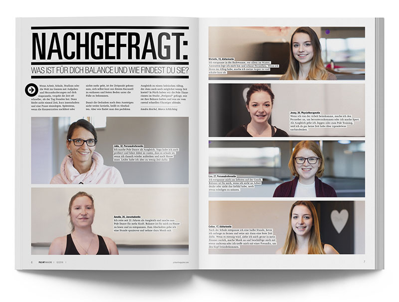 Pole Art Magazine Nr. 6 - Nachgefragt: Was ist für dich Balance und wie findest du sie?