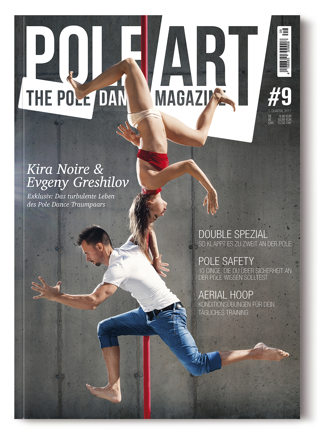 Cover der Ausgabe Nr. 9 des Pole Art Magazine mit Kira Noire und Evgeny Greshilov